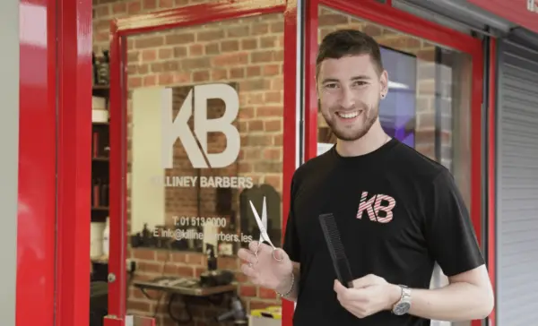 Man getting a sharp skin fade at Killiney Barbers near Ballybrack in Killiney Shopping Centre